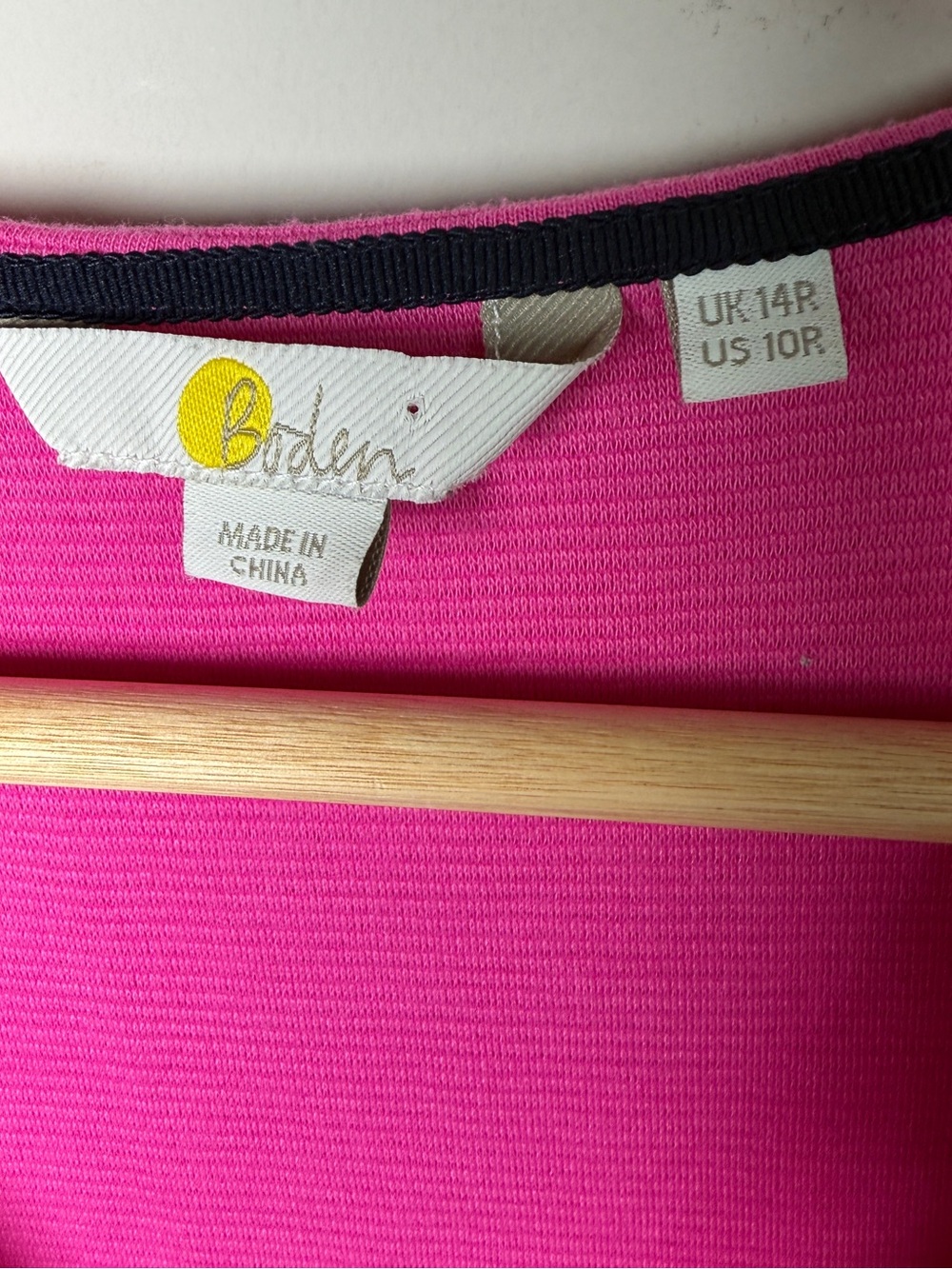 Boden Bronte Ottoman V-Neck Dress Pink Ribbed Knit 3/4 Sleeve Pockets Sz 10 - Picture 5 of 7